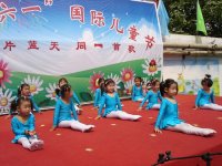 舞蹈班表演的《小小舞蹈家》，她們表演的都是基本功